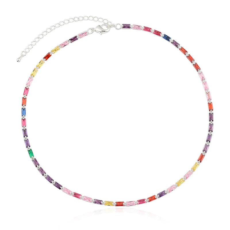 Rainbow Tennis Necklace – Bold Color, Everyday Sparkle