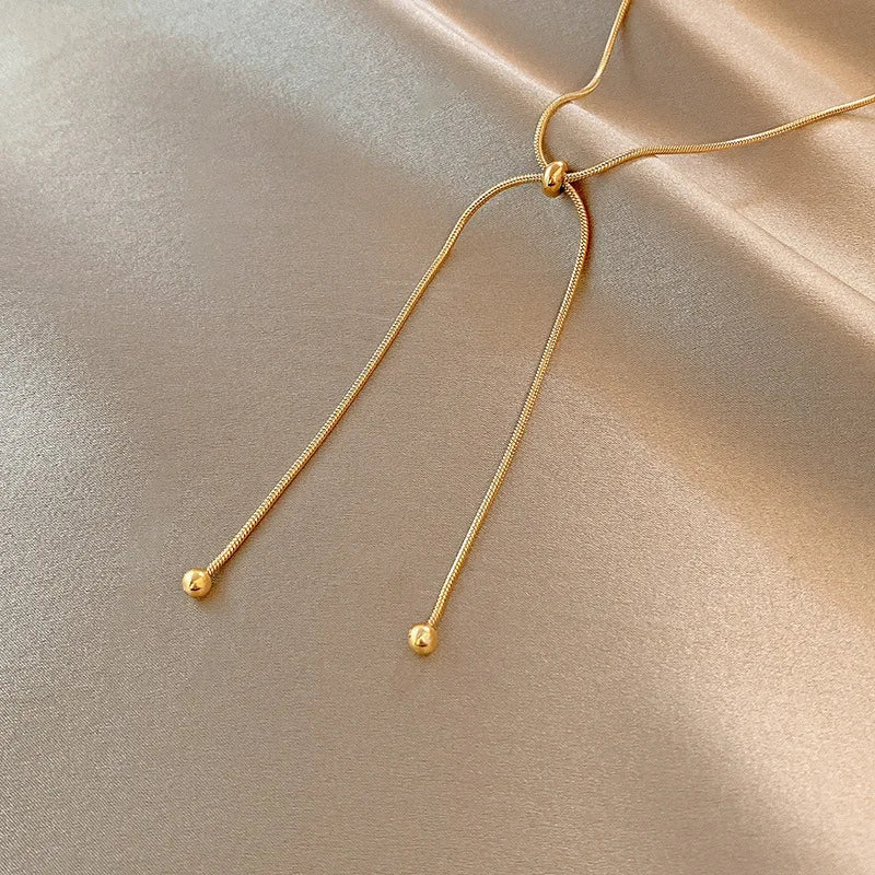 Retro Adjustable Gold Clavicle Chain