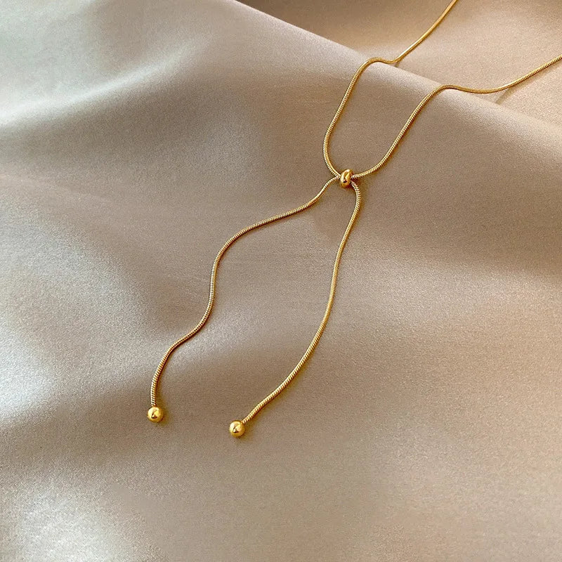 Retro Adjustable Gold Clavicle Chain