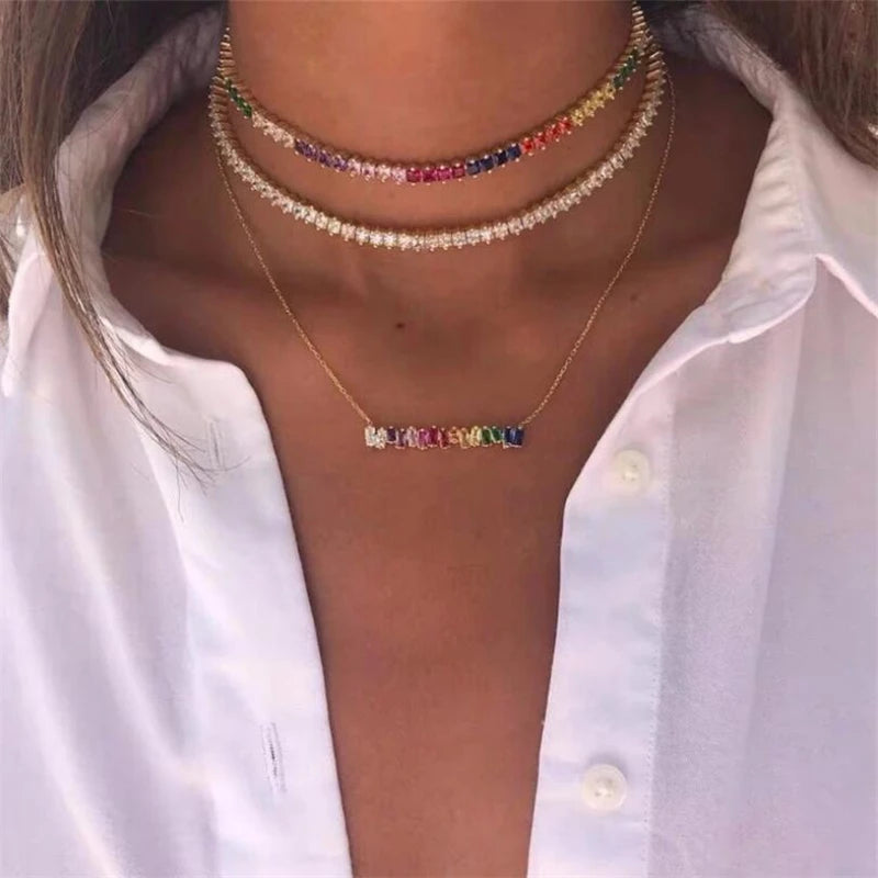 Rainbow Tennis Necklace – Bold Color, Everyday Sparkle