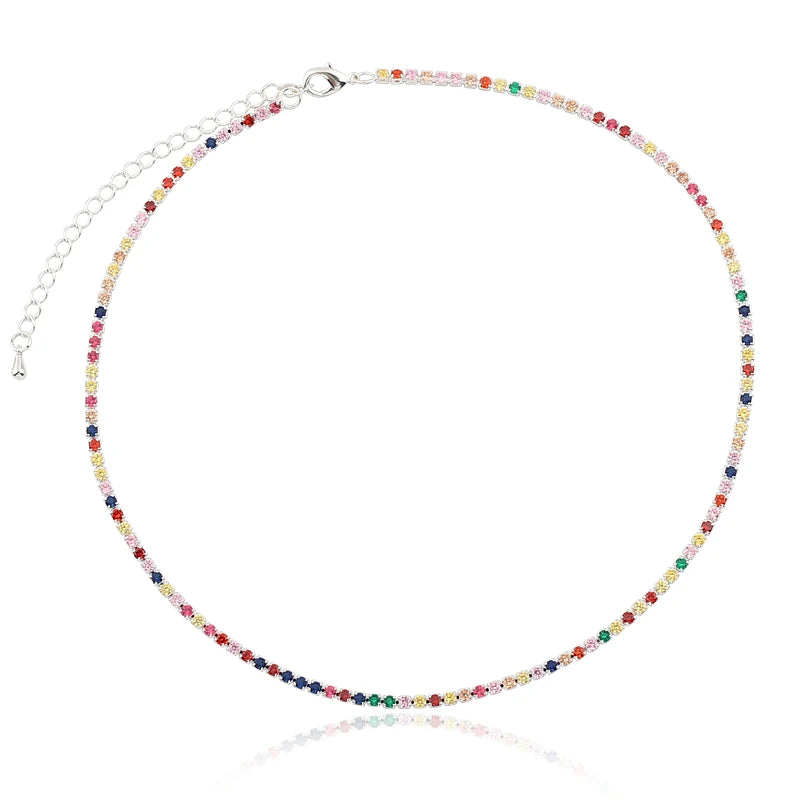 Rainbow Tennis Necklace – Bold Color, Everyday Sparkle