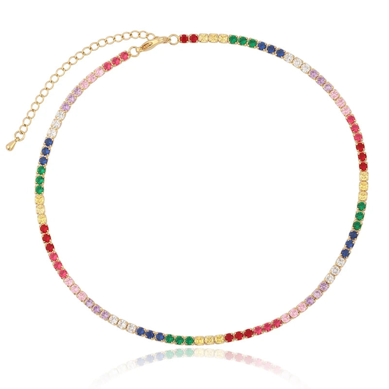 Rainbow Tennis Necklace – Bold Color, Everyday Sparkle