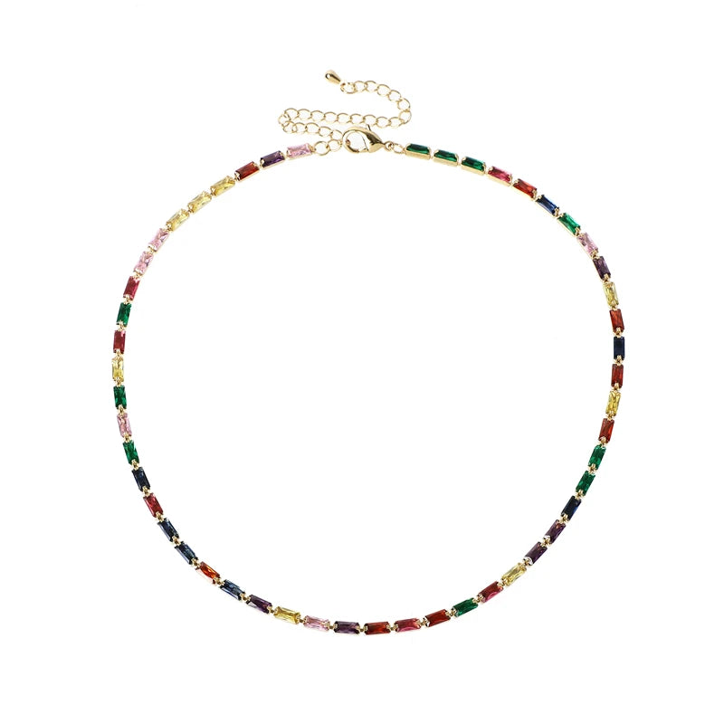 Rainbow Tennis Necklace – Bold Color, Everyday Sparkle