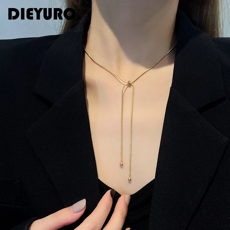 Retro Adjustable Gold Clavicle Chain