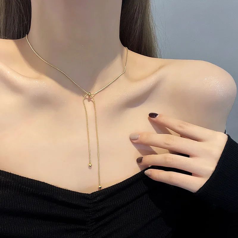 Retro Adjustable Gold Clavicle Chain