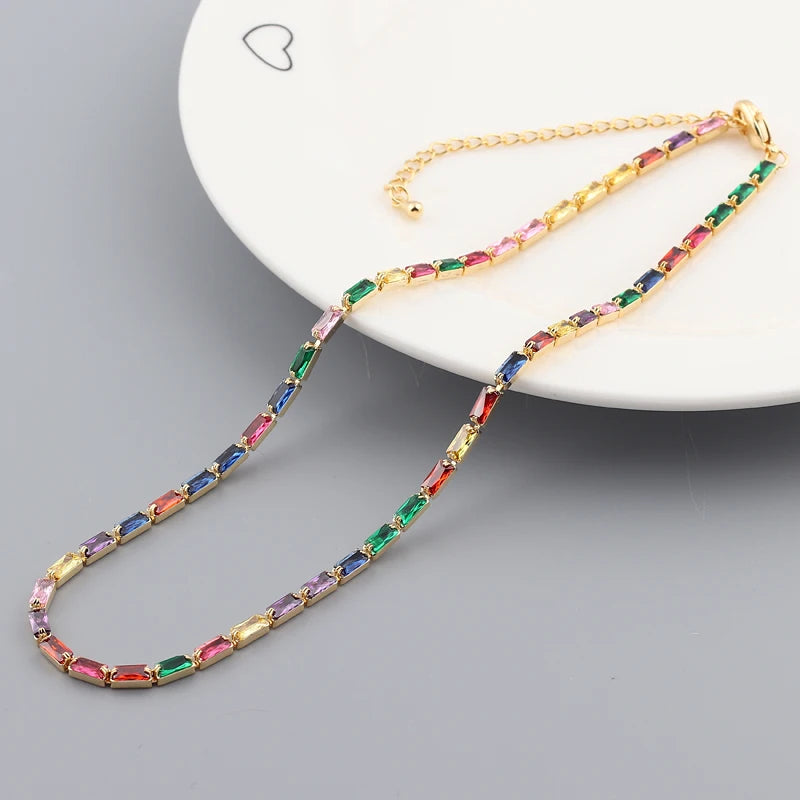 Rainbow Tennis Necklace – Bold Color, Everyday Sparkle