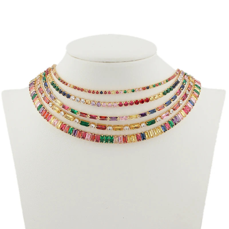 Rainbow Tennis Necklace – Bold Color, Everyday Sparkle