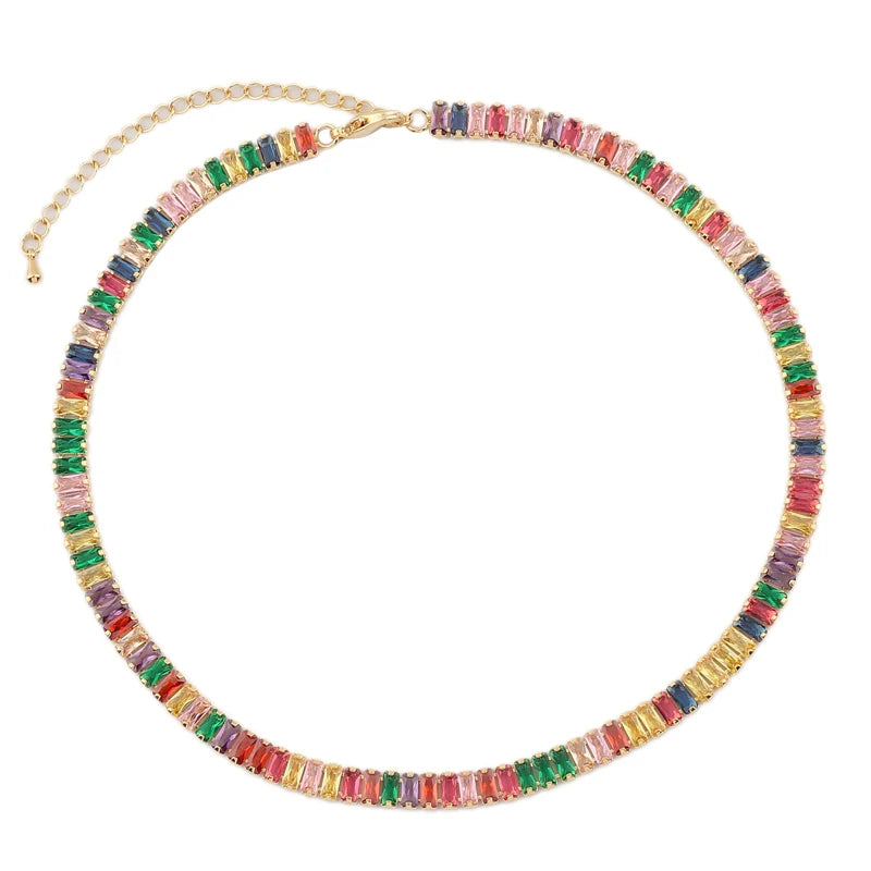 Rainbow Tennis Necklace – Bold Color, Everyday Sparkle