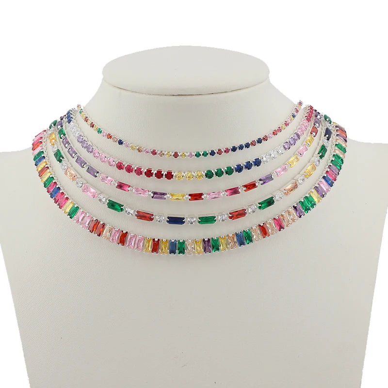 Rainbow Tennis Necklace – Bold Color, Everyday Sparkle