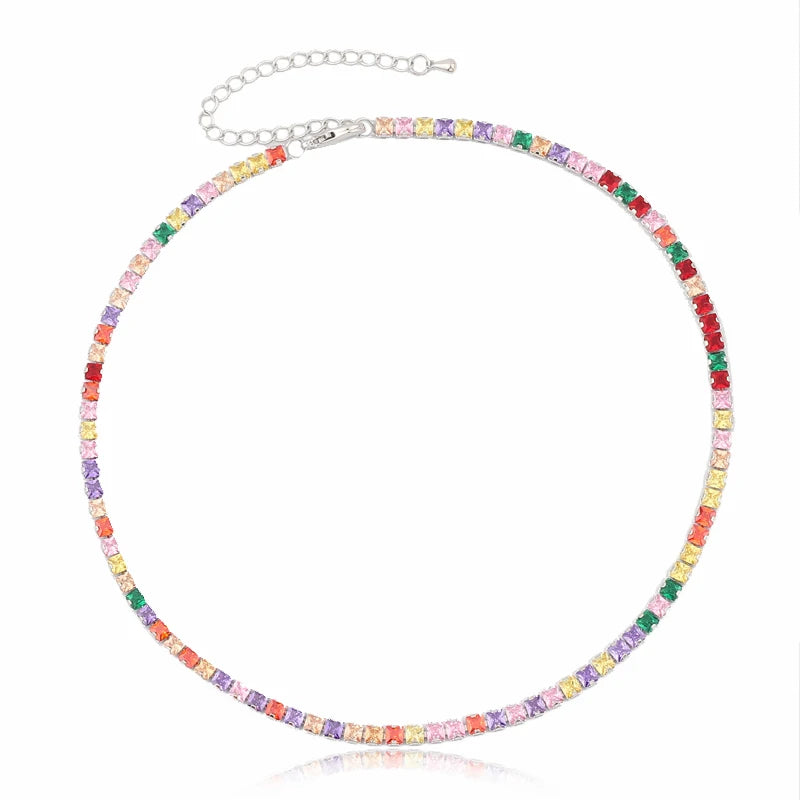 Rainbow Tennis Necklace – Bold Color, Everyday Sparkle