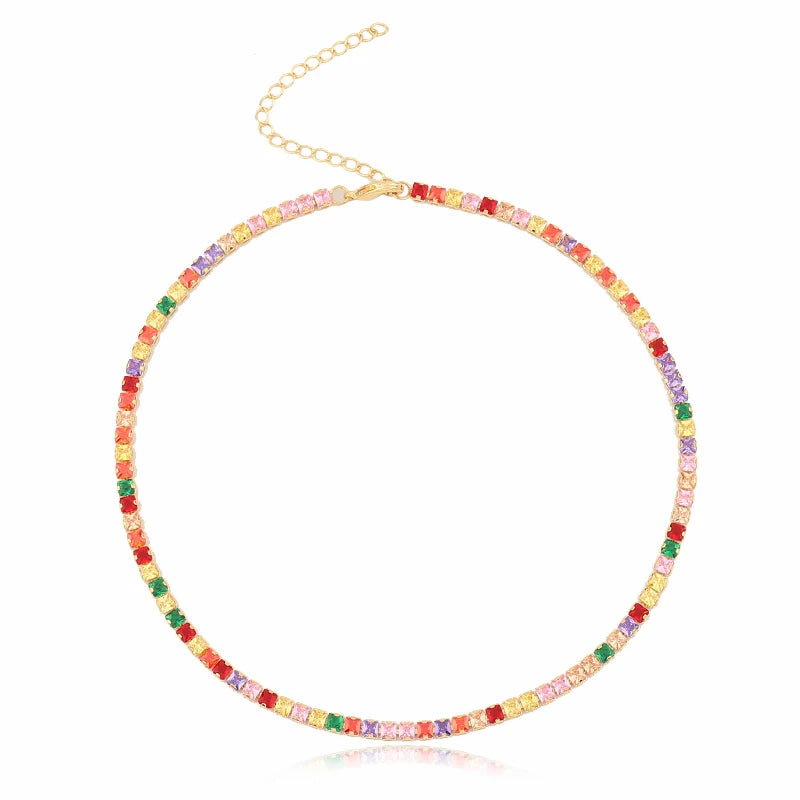 Rainbow Tennis Necklace – Bold Color, Everyday Sparkle