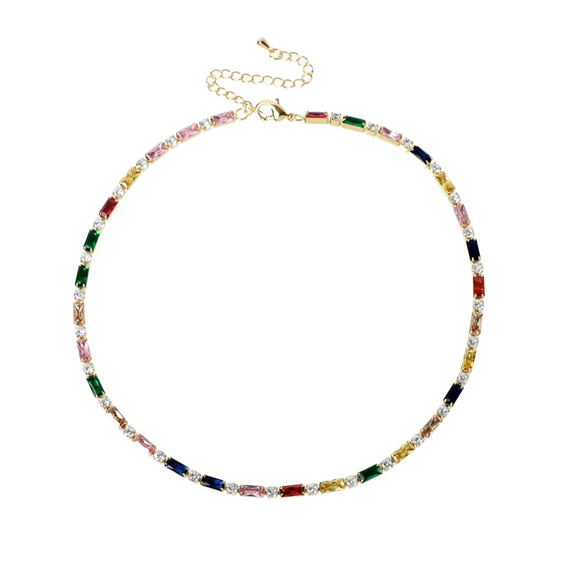 Rainbow Tennis Necklace – Bold Color, Everyday Sparkle