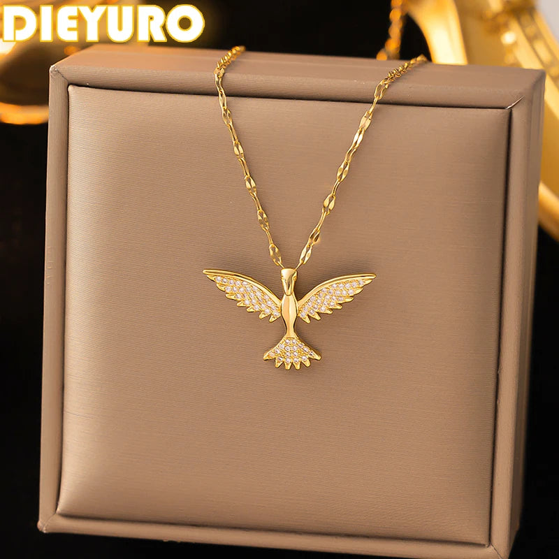 Stainless Steel Eagle Pendant Necklace