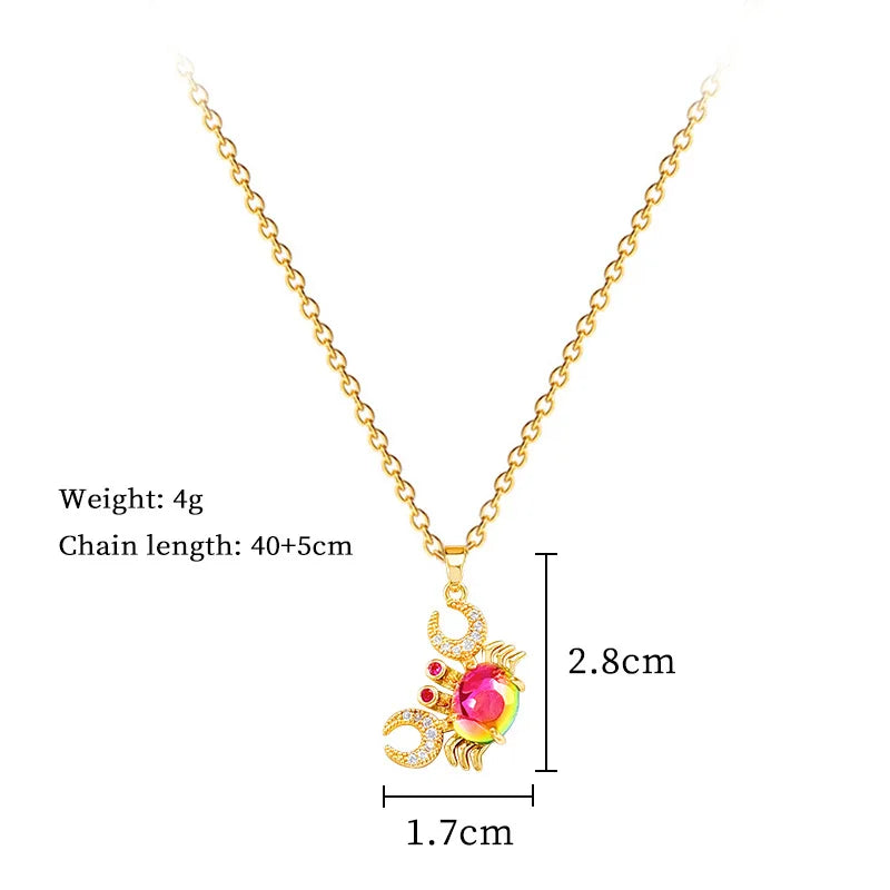 Colorful Crab Pendant Necklace – 316L Stainless Steel