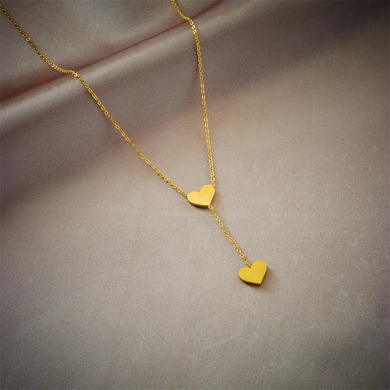 Red Heart Pendant Necklace – 316L Stainless Steel Clavicle Chain