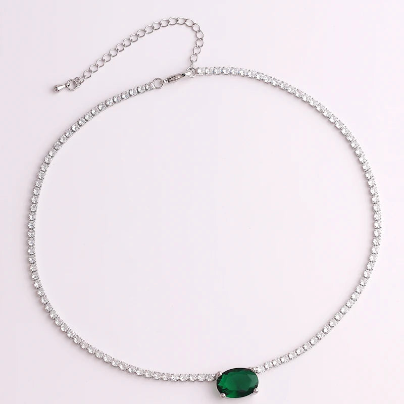 5A Green Heart Tennis Necklace – Sparkle with Love