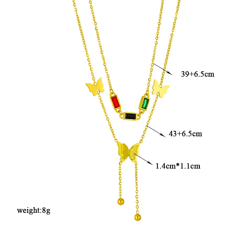 Stainless Steel Butterfly Pendant Necklace