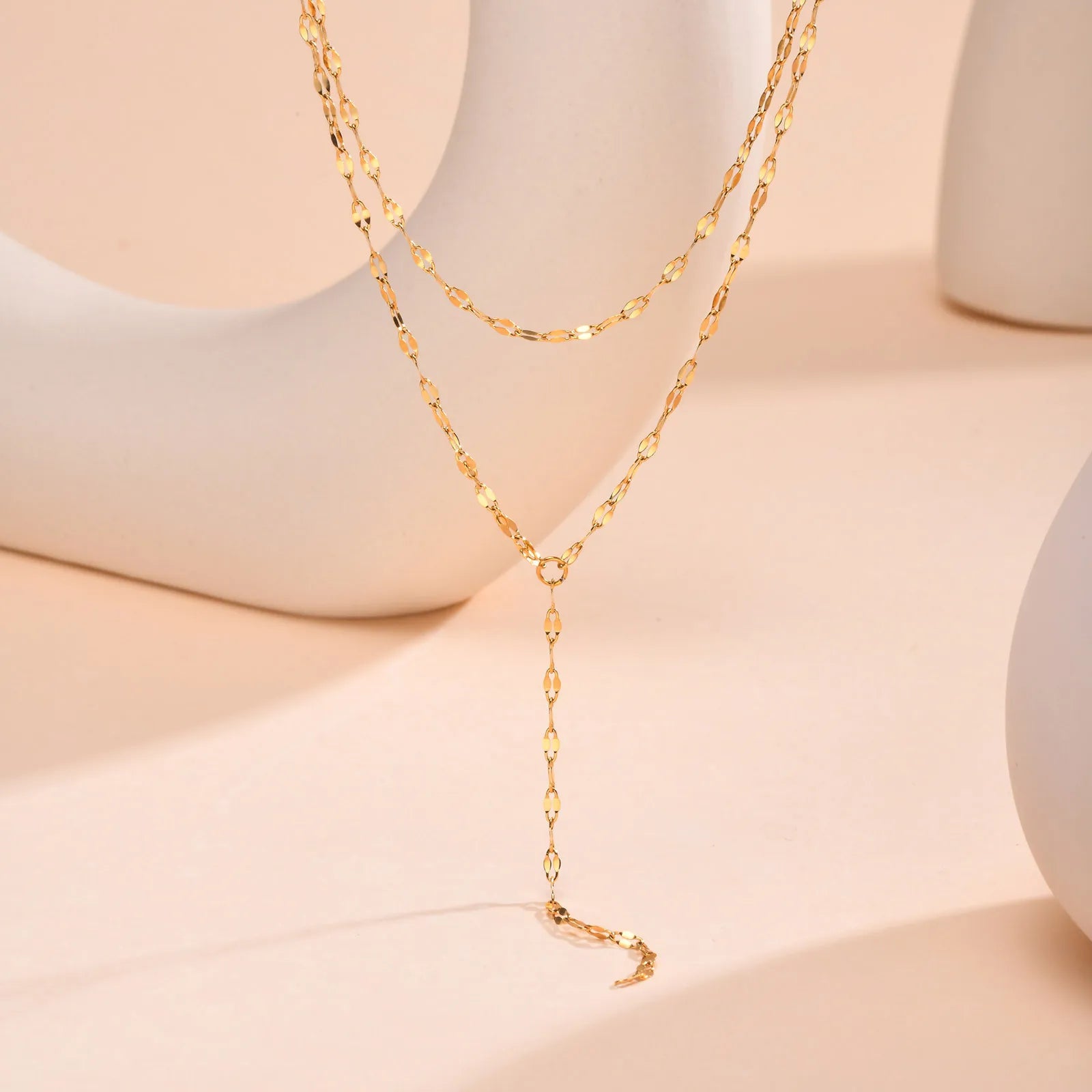 Stainless Steel Lariat Drop Necklace