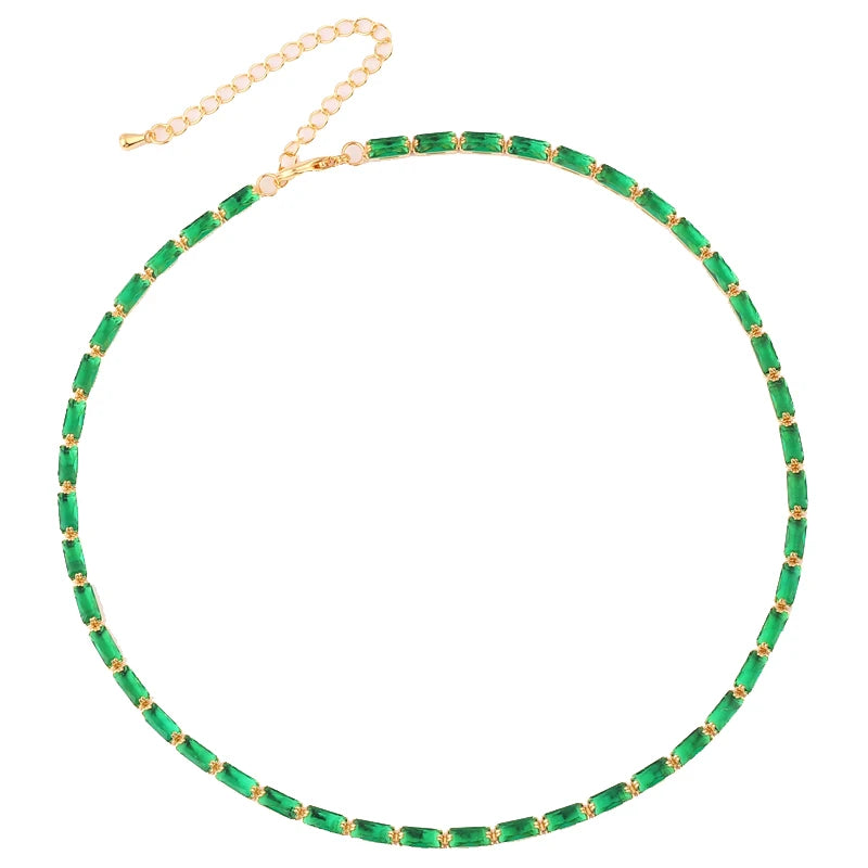 5A Green Heart Tennis Necklace – Sparkle with Love