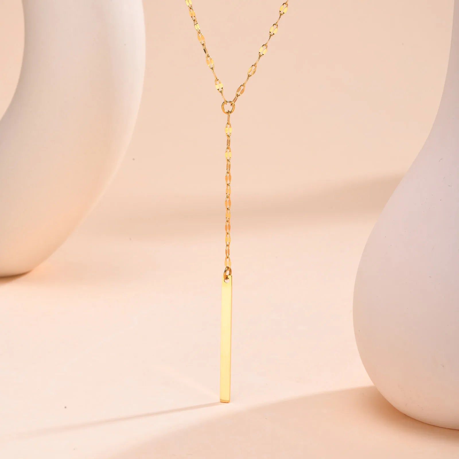 Stainless Steel Lariat Drop Necklace