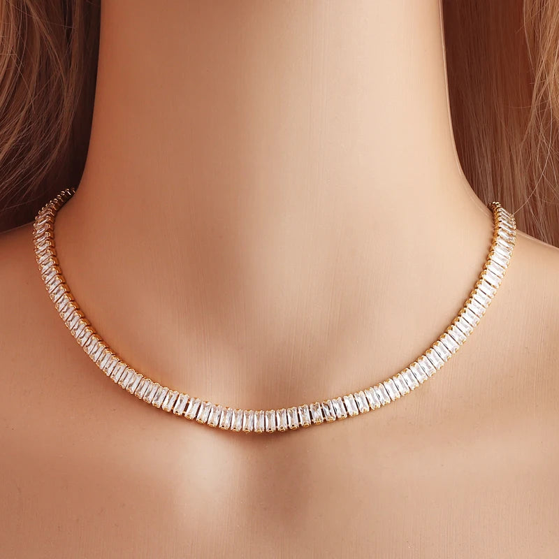 18K Gold Rainbow CZ Tennis Choker – Bold & Brilliant
