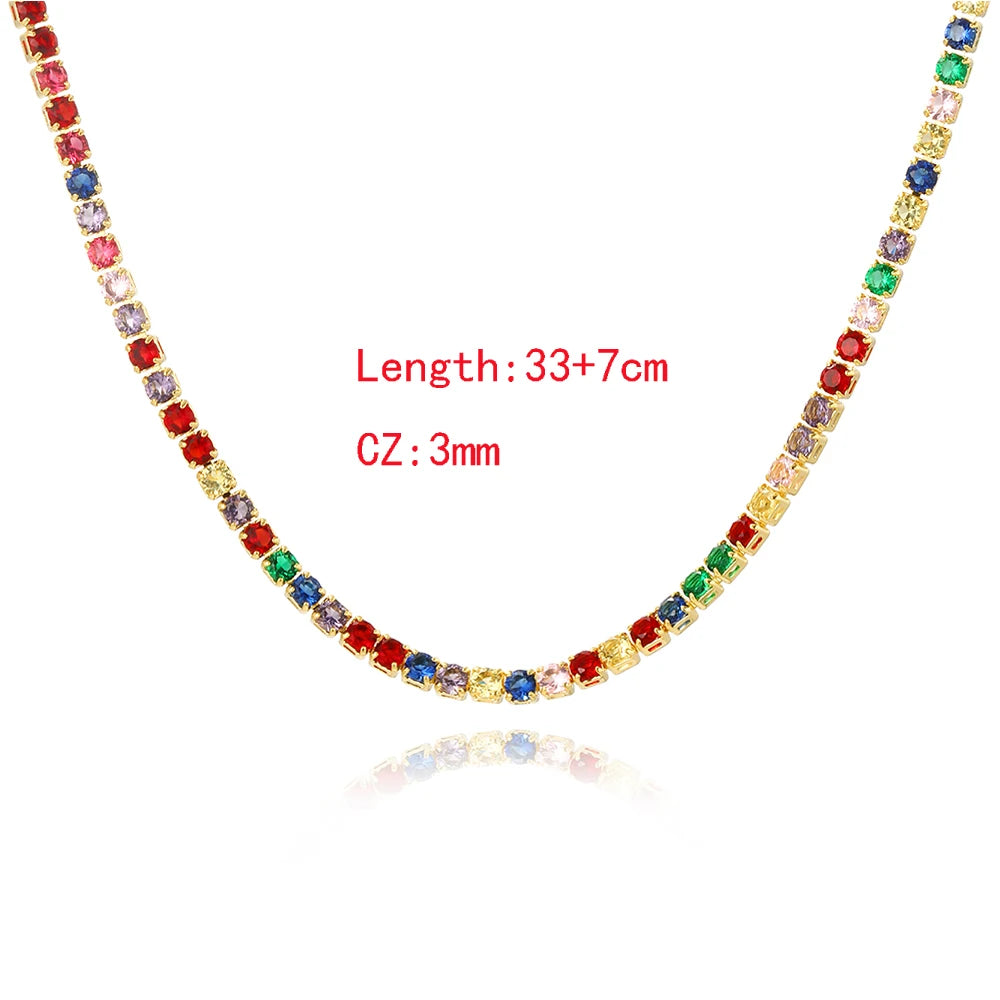 Rainbow Tennis Necklace – Bold Color, Everyday Sparkle