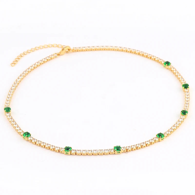 5A Green Heart Tennis Necklace – Sparkle with Love