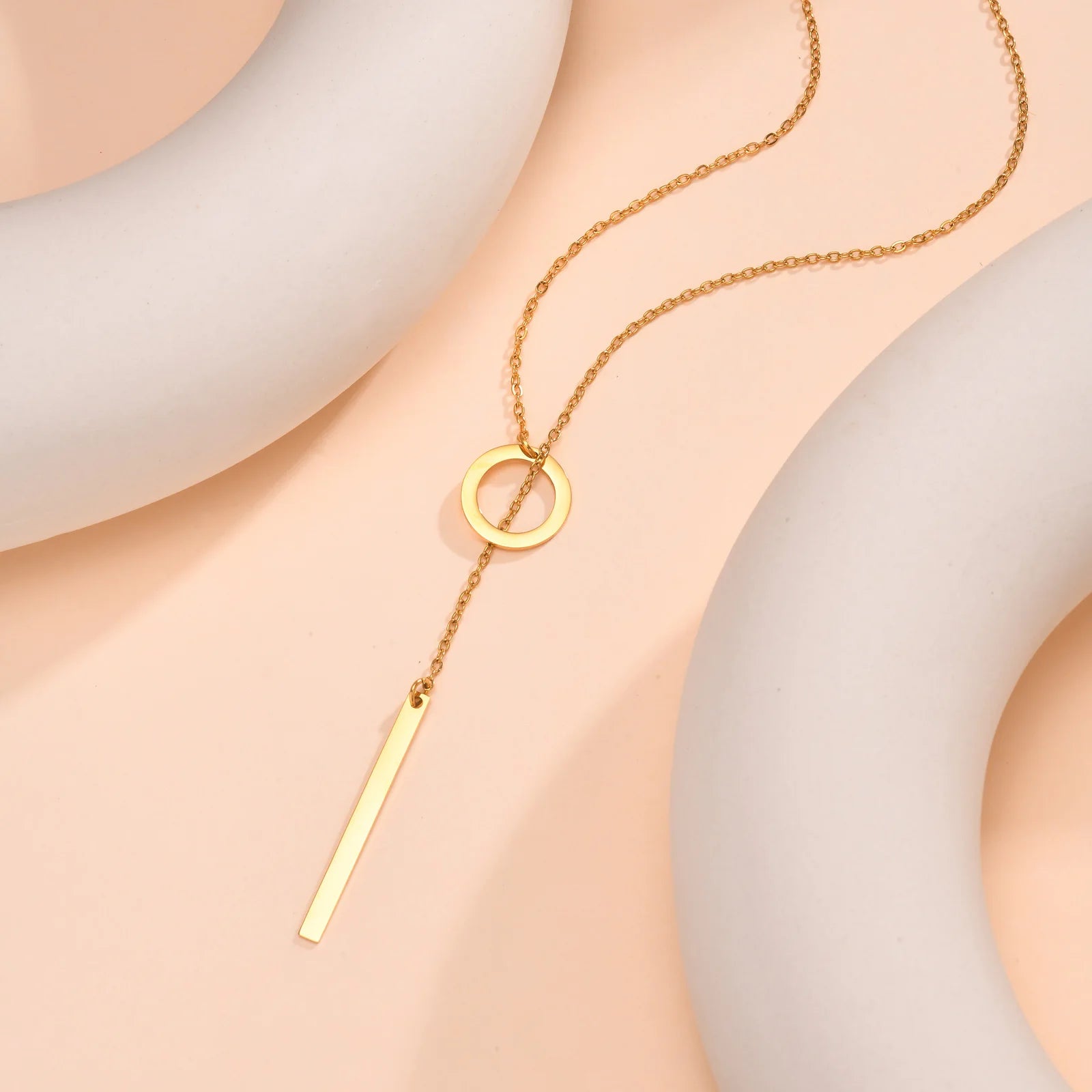 Stainless Steel Lariat Drop Necklace