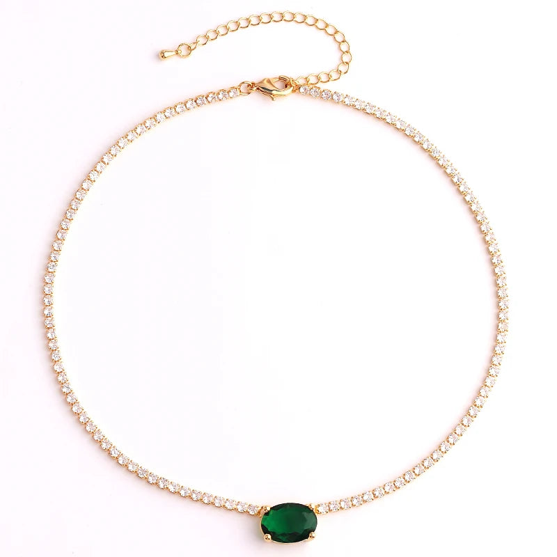 5A Green Heart Tennis Necklace – Sparkle with Love