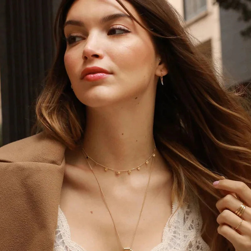 Gold Disc Layered Necklace