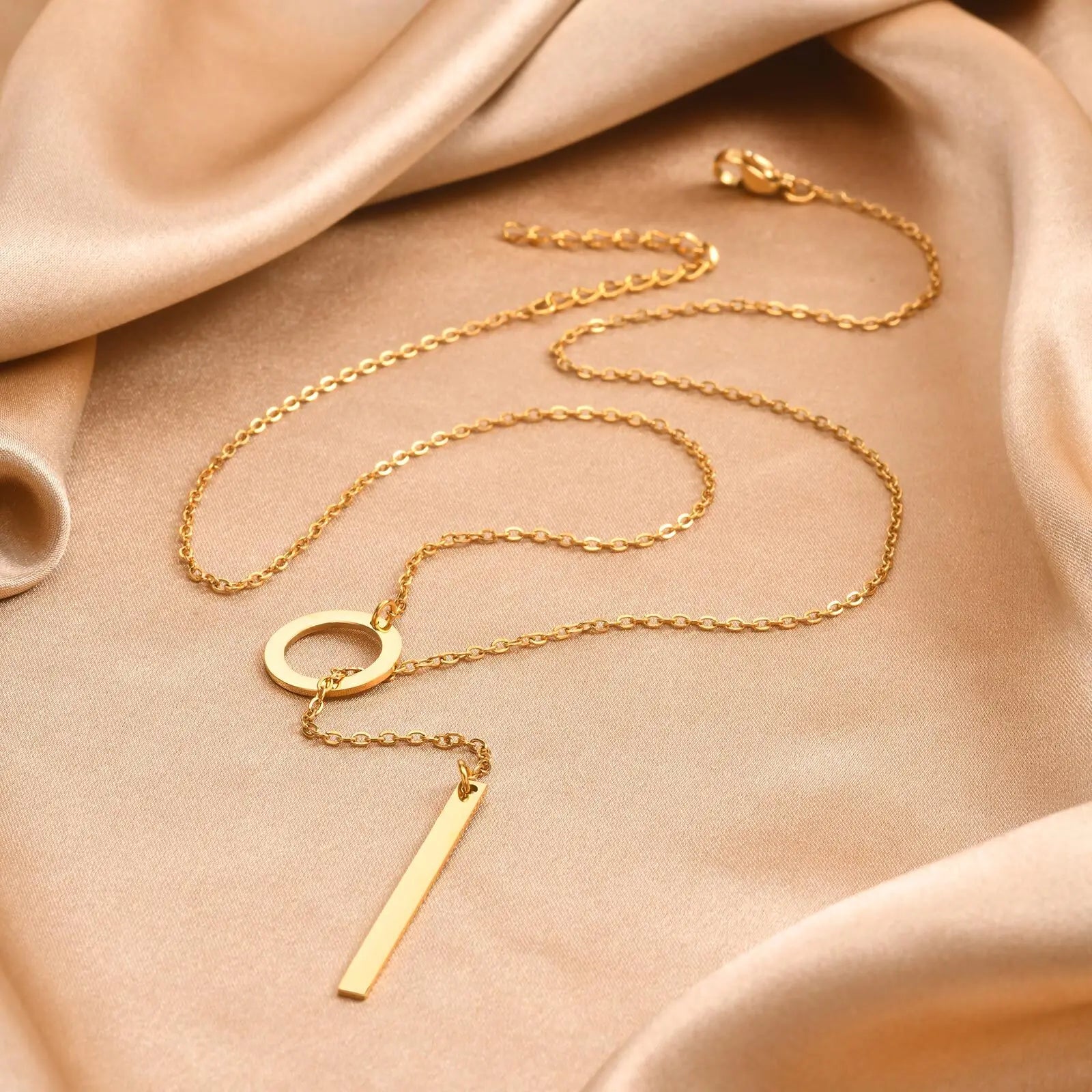 Stainless Steel Lariat Drop Necklace