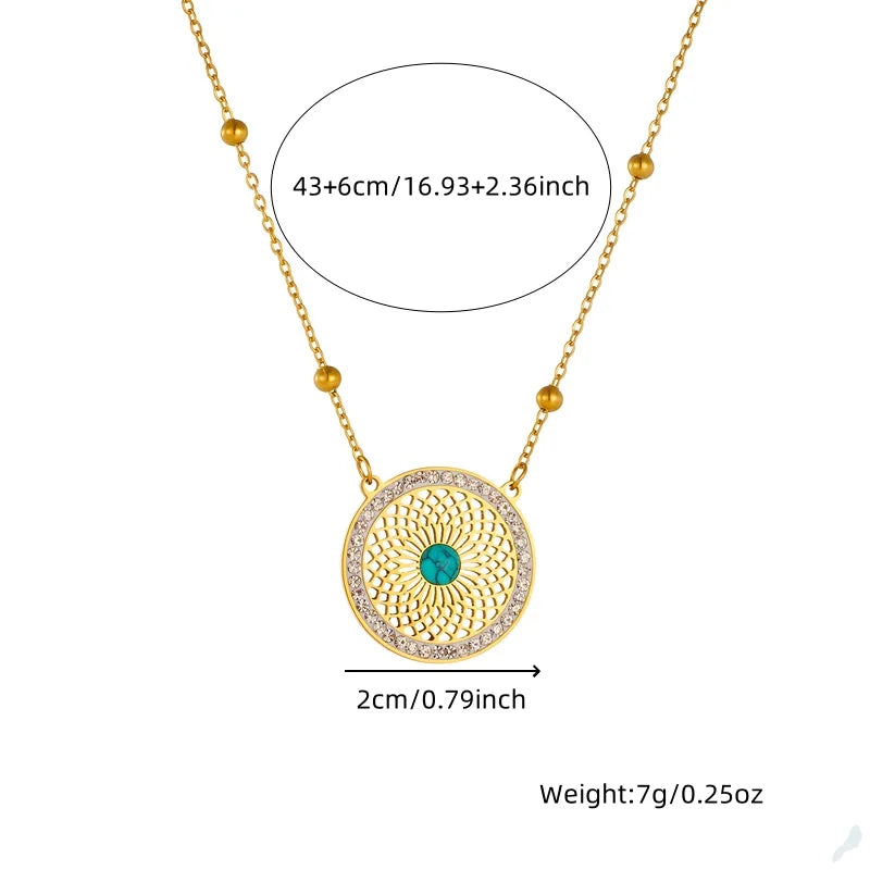 316L Stainless Steel Turquoise Leaf Jewelry Set