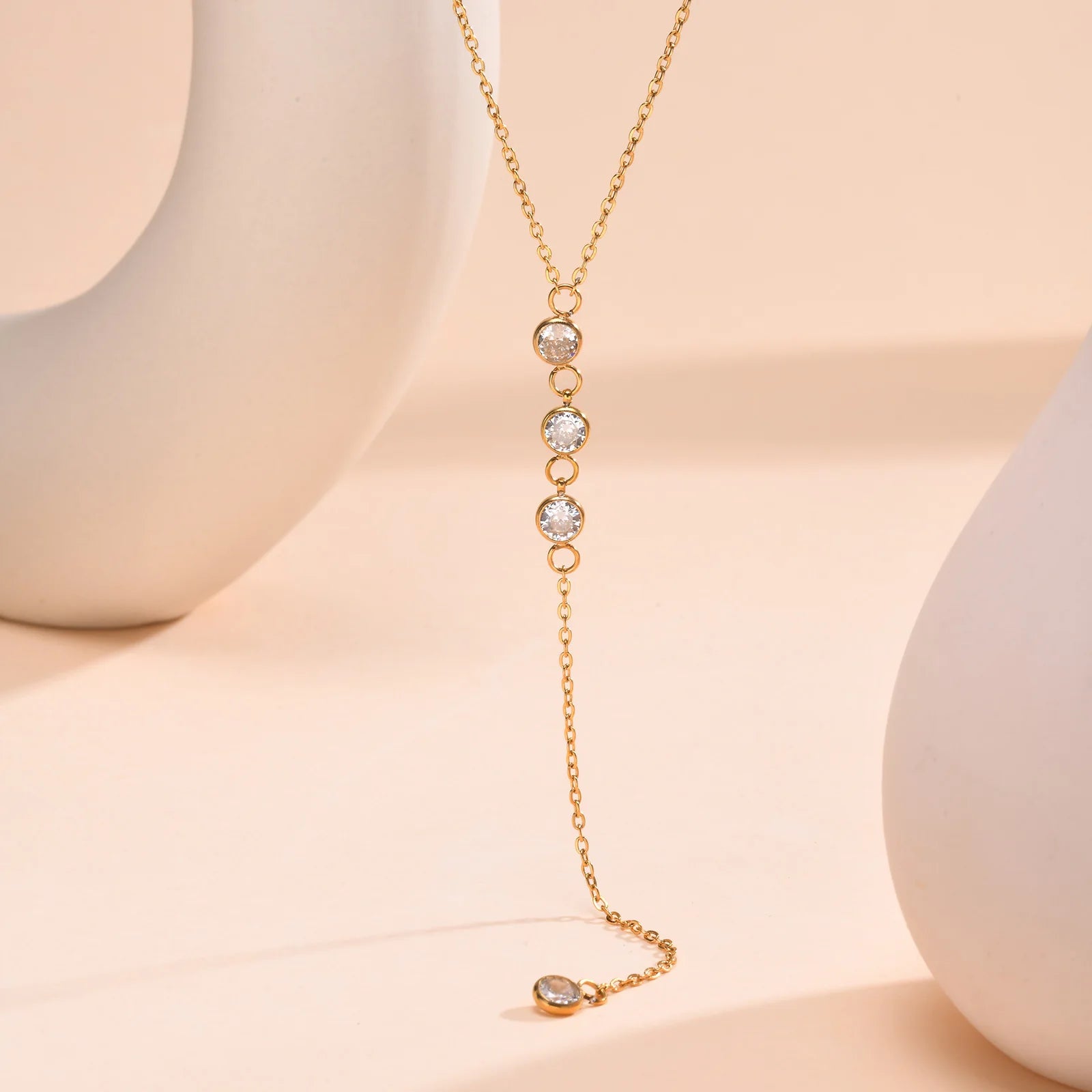 Stainless Steel Lariat Drop Necklace
