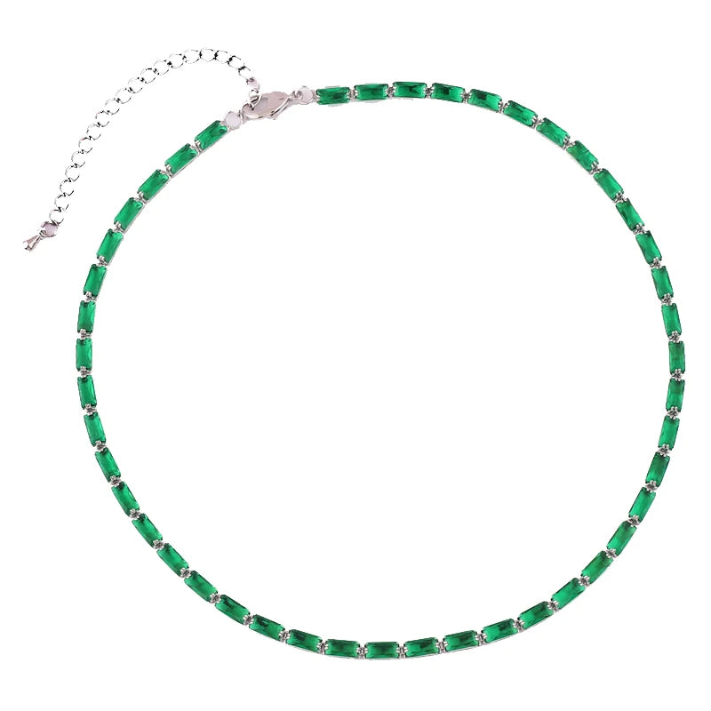 5A Green Heart Tennis Necklace – Sparkle with Love