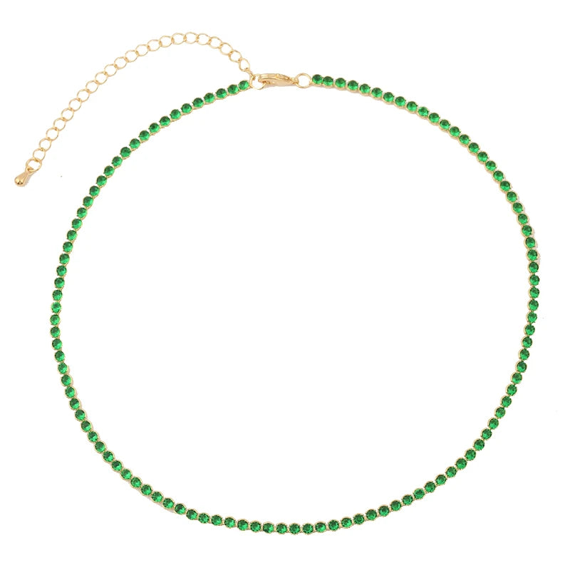 5A Green Heart Tennis Necklace – Sparkle with Love