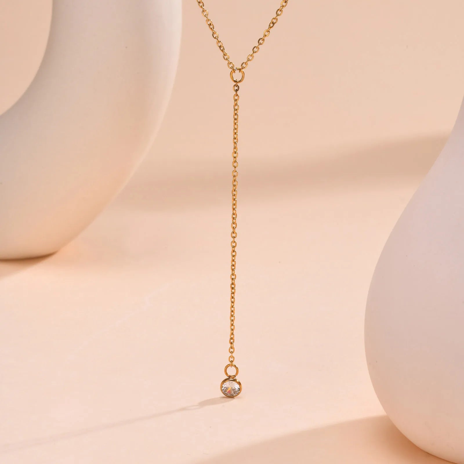 Stainless Steel Lariat Drop Necklace