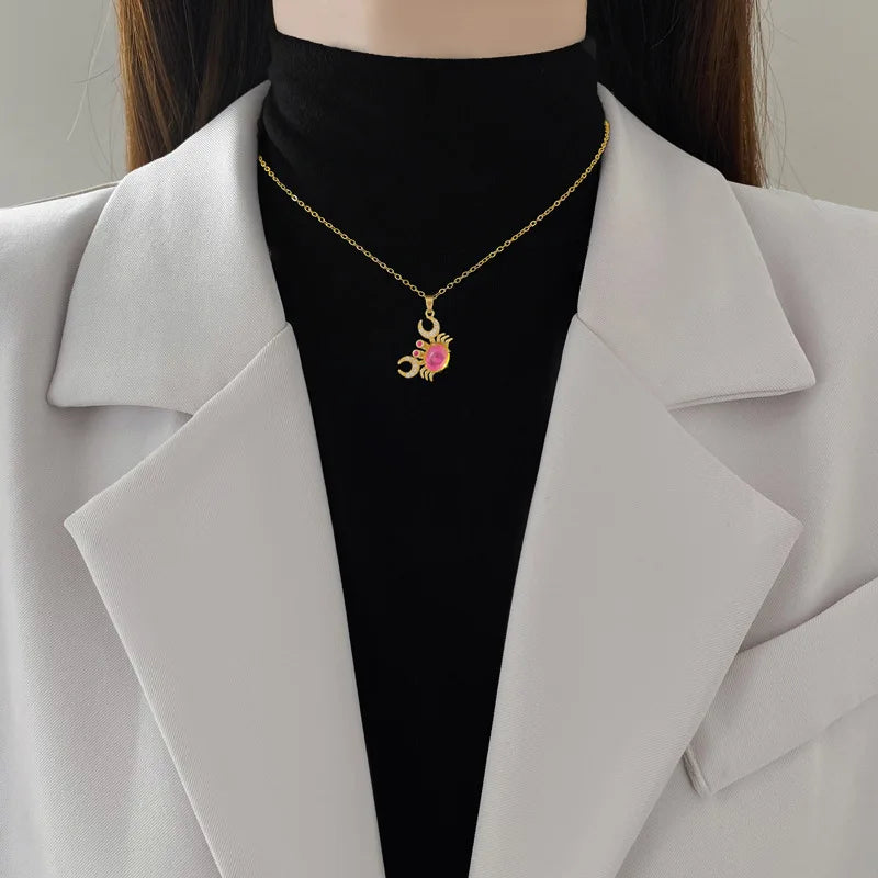 Colorful Crab Pendant Necklace – 316L Stainless Steel
