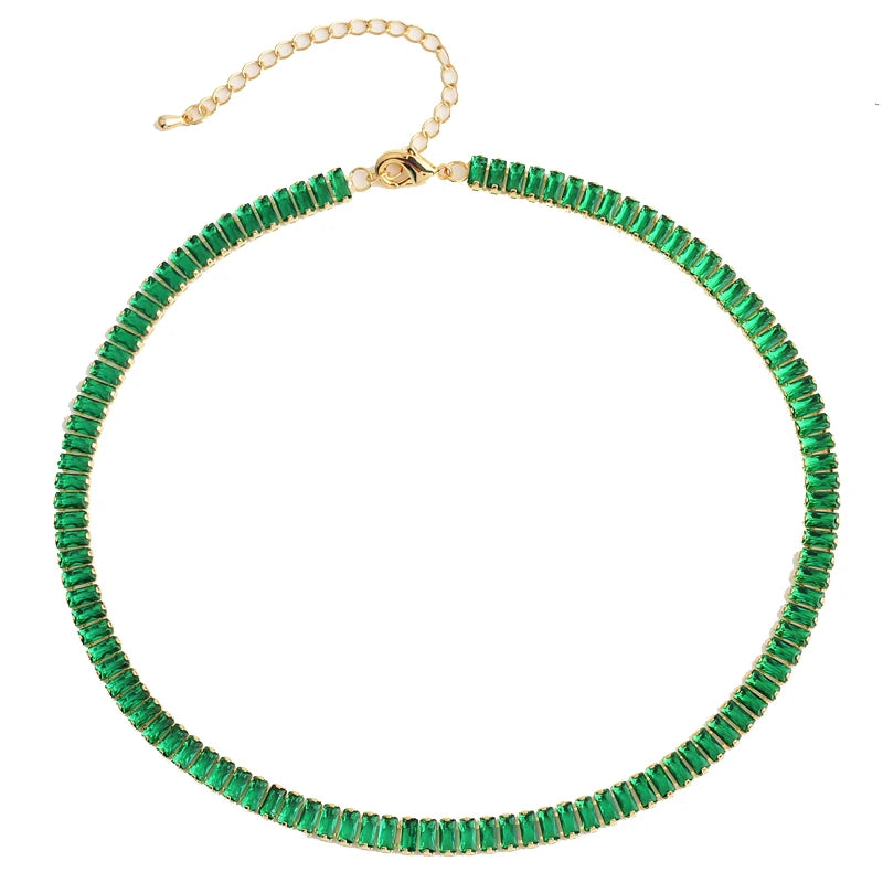 5A Green Heart Tennis Necklace – Sparkle with Love