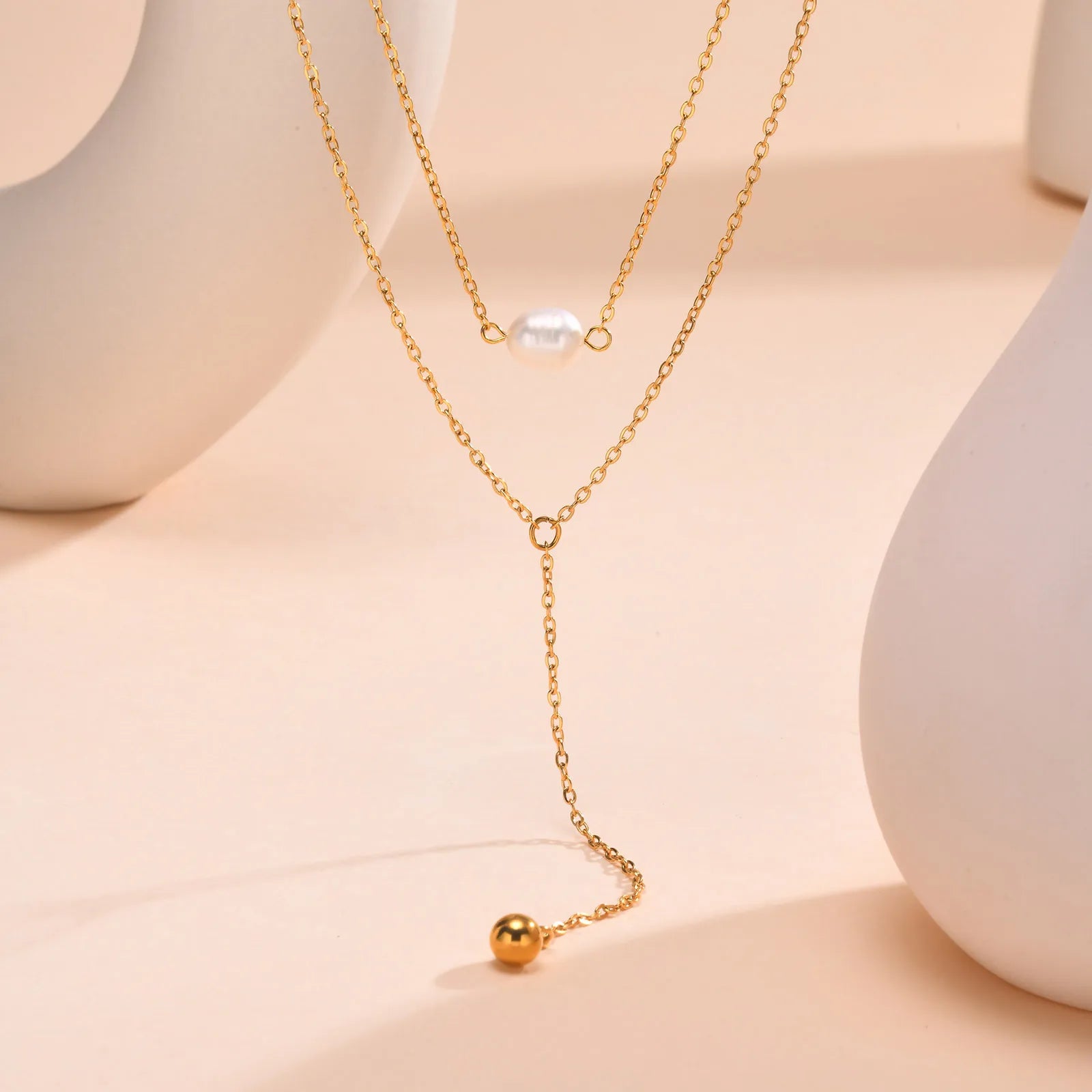 Stainless Steel Lariat Drop Necklace