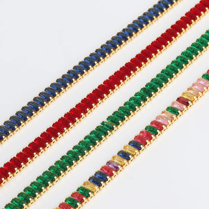18K Gold Rainbow CZ Tennis Choker – Bold & Brilliant