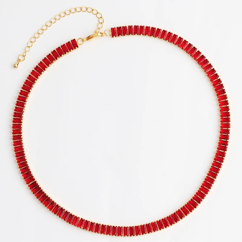 18K Gold Rainbow CZ Tennis Choker – Bold & Brilliant