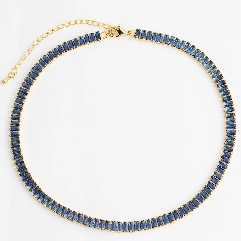 18K Gold Rainbow CZ Tennis Choker – Bold & Brilliant