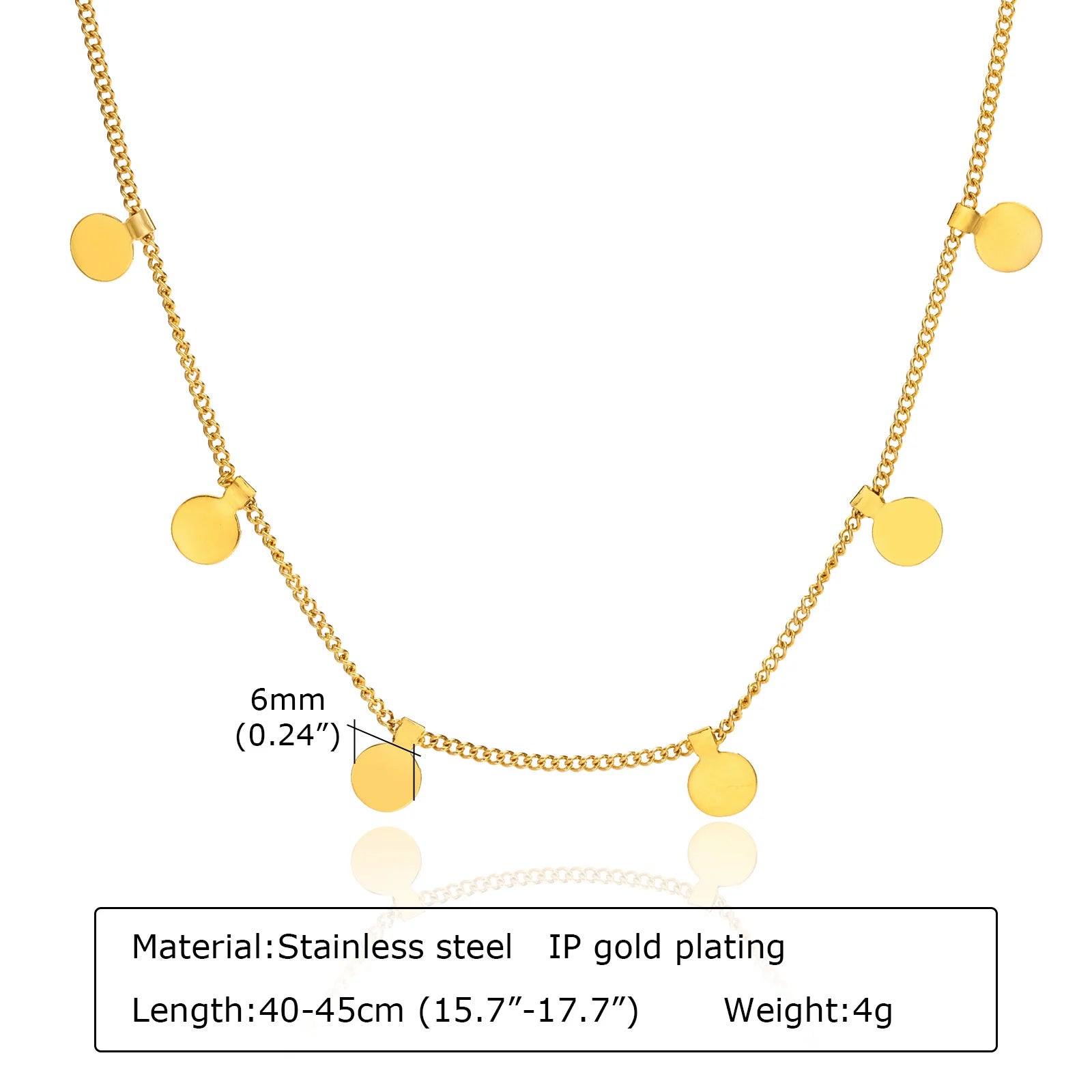 Gold Disc Layered Necklace